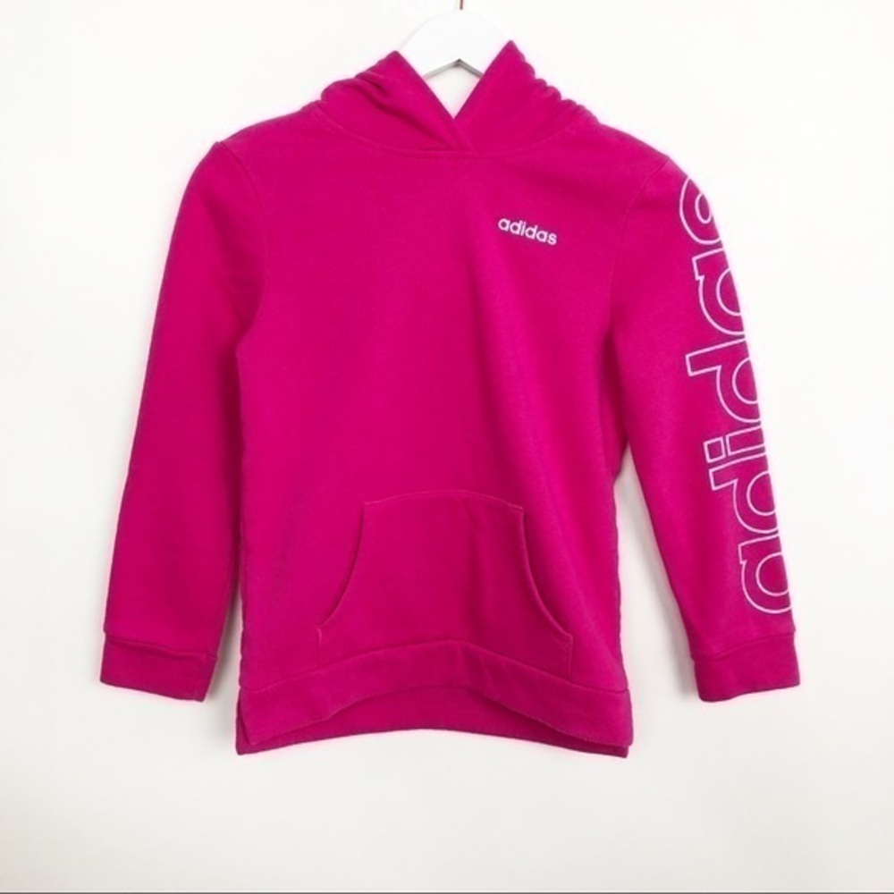 Adidas Girls Pullover Hoodie Top Kangaroo Pocket